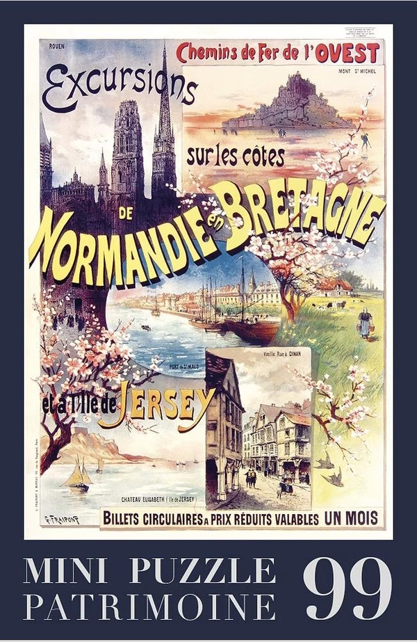 PUZZLE 99 PIECES - AFFICHE NORMANDIE-BRETAGNE PAR GUSTAVE FRAIPONT - PUZZLE 99 PIECES - 1HM - AFFICH