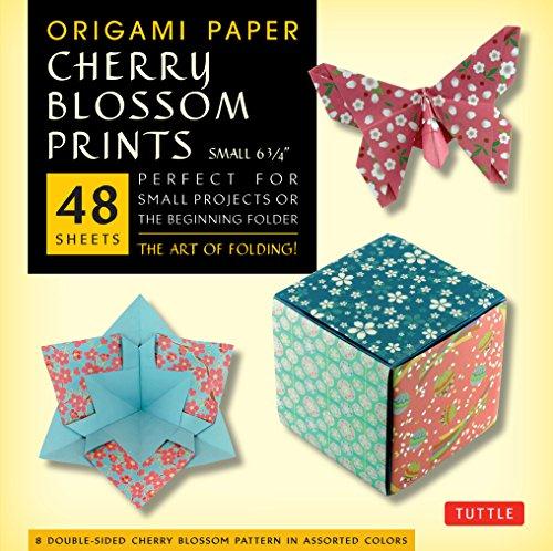 ORIGAMI PAPER CHERRY BLOSSOMS PATTERNS SMALL 6 3/4 /ANGLAIS