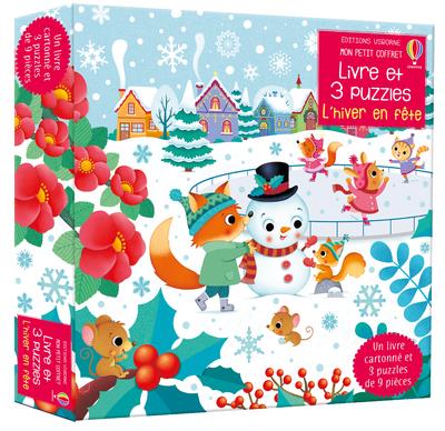 L'HIVER EN FETE - MON PETIT COFFRET LIVRE ET 3 PUZZLES