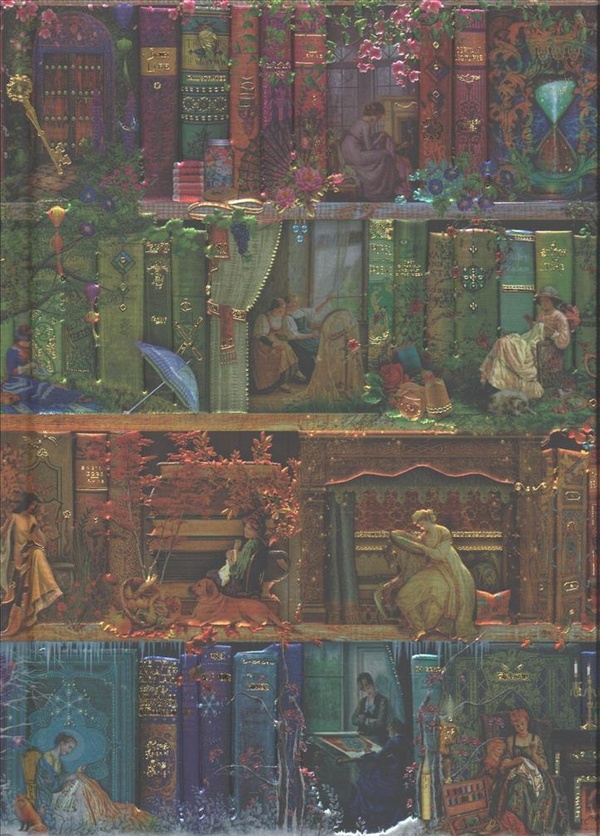 FLAME TREE NOTEBOOKS - AIMEE STEWART: A STITCH IN TIME BOOKSHELVES (FOILED JOURNAL) - NOUVELLE EDITI