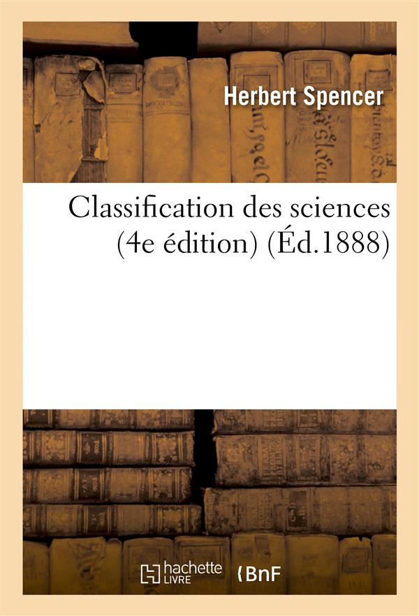 CLASSIFICATION DES SCIENCES (4E EDITION)