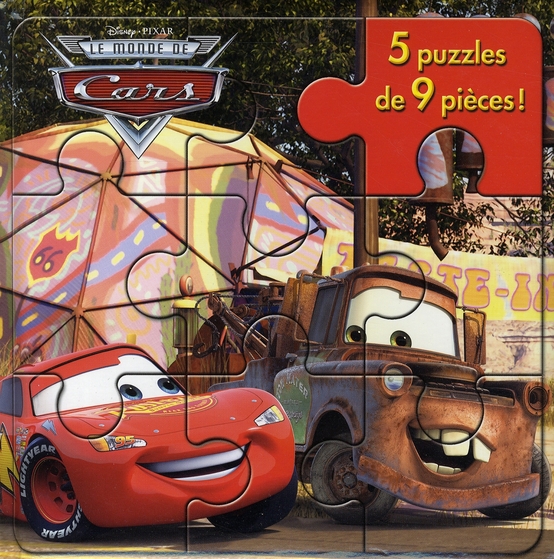 CARS - MON PETIT LIVRE PUZZLE - 5 PUZZLES 9 PIECES - DISNEY PIXAR