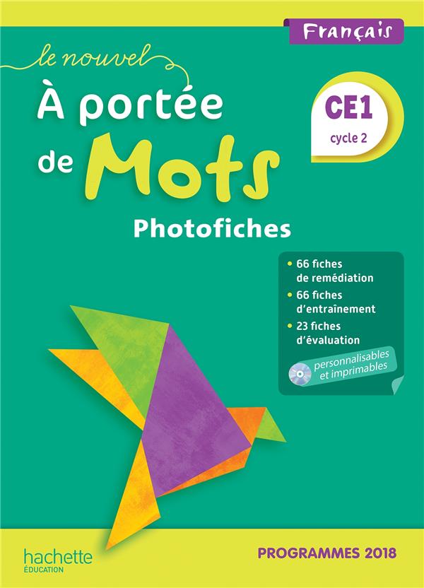 LE NOUVEL A PORTEE DE MOTS CE1 - PHOTOFICHES + CD - EDITION 2019