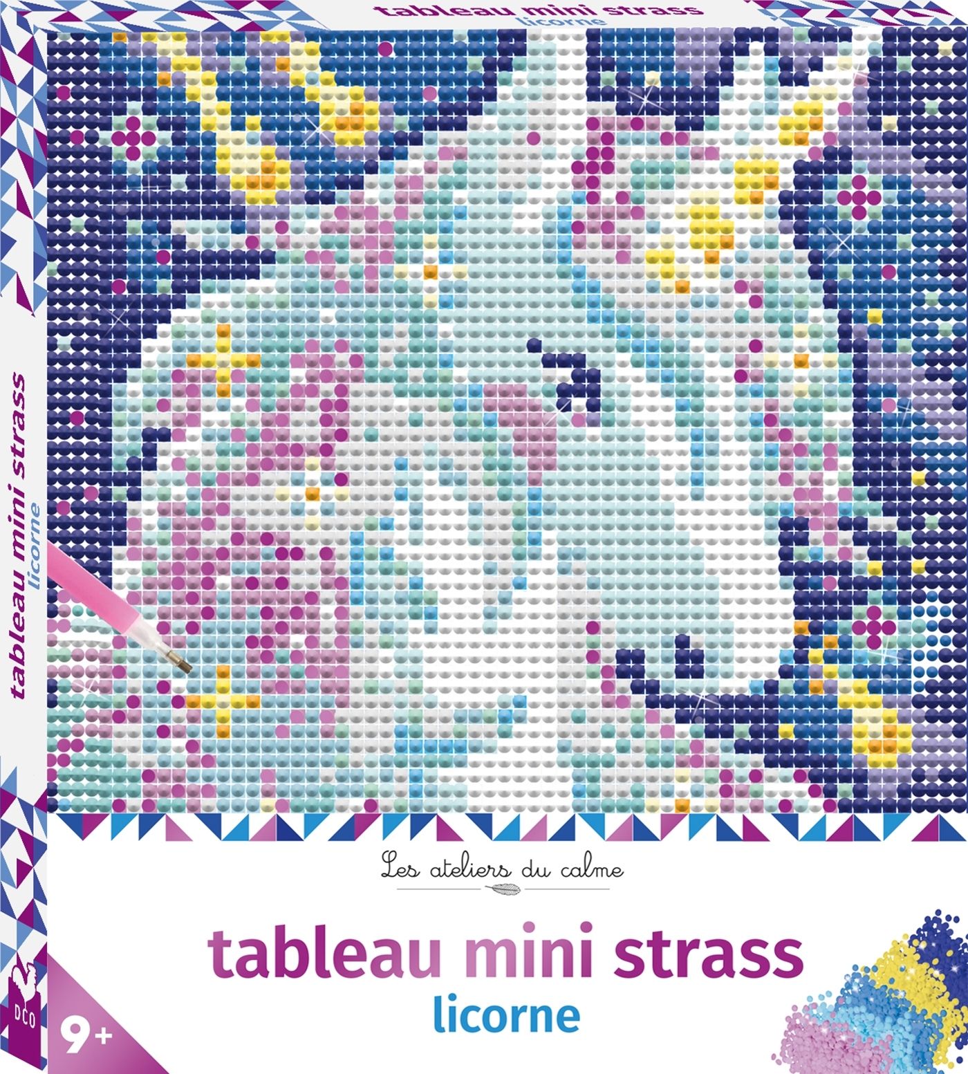 TABLEAU MINI STRASS LICORNE - BOITE AVEC ACCESSOIRES