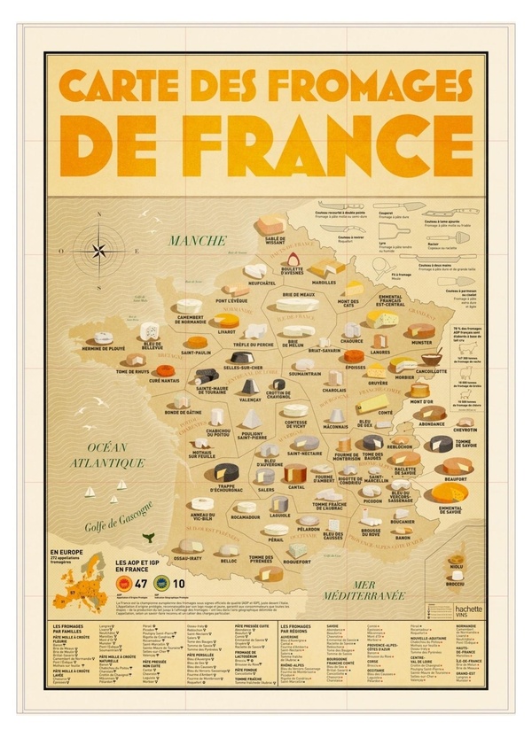CARTE DES FROMAGES DE FRANCE