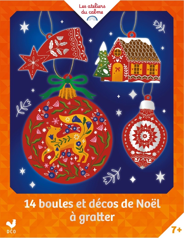 14 BOULES ET DECOS DE NOEL A GRATTER - POCHETTE AVEC ACCESSOIRES