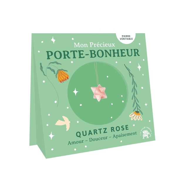 MON PRECIEUX PORTE-BONHEUR - ETOILE MERKABA - QUARTZ ROSE : AMOUR, DOUCEUR, APAISEMENT