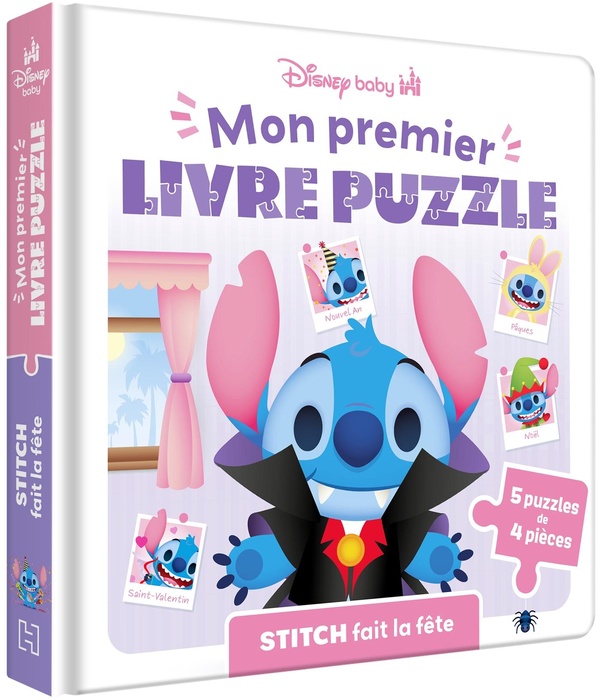 DISNEY BABY - MON PREMIER LIVRE PUZZLE - 4 PIECES - STITCH FAIT LA FETE