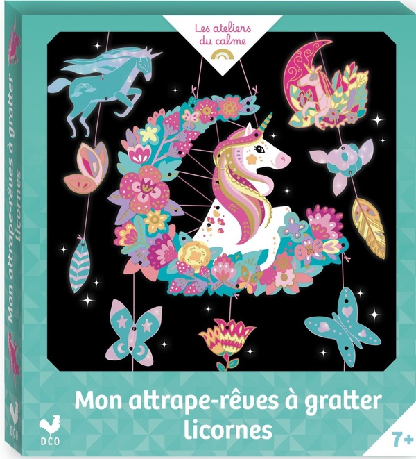 MON ATTRAPE-REVES A GRATTER LICORNES - MINI BOITE AVEC ACCESSOIRES