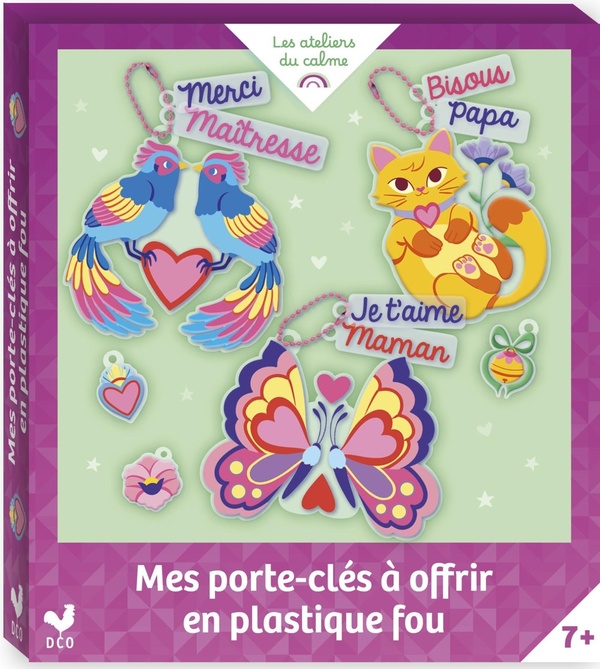 MES PORTE-CLES A OFFRIR EN PLASTIQUE FOU - MINI BOITE AVEC ACCESSOIRES