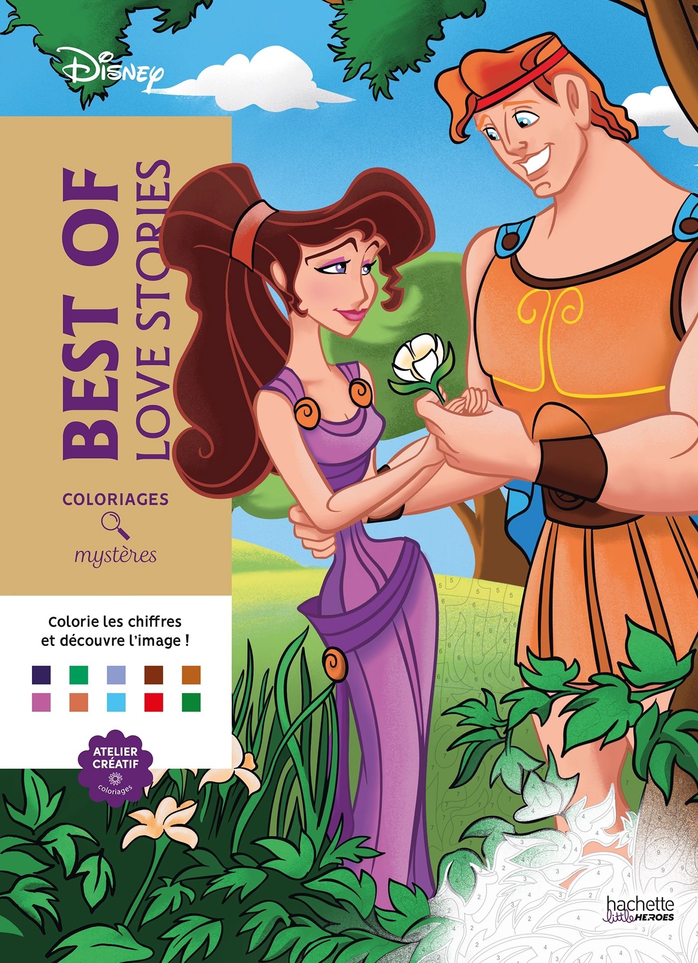 COLORIAGES MYSTERES DISNEY - BEST OF LOVE STORIES - COLORIE LES CHIFFRES ET DECOUVRE L'IMAGE