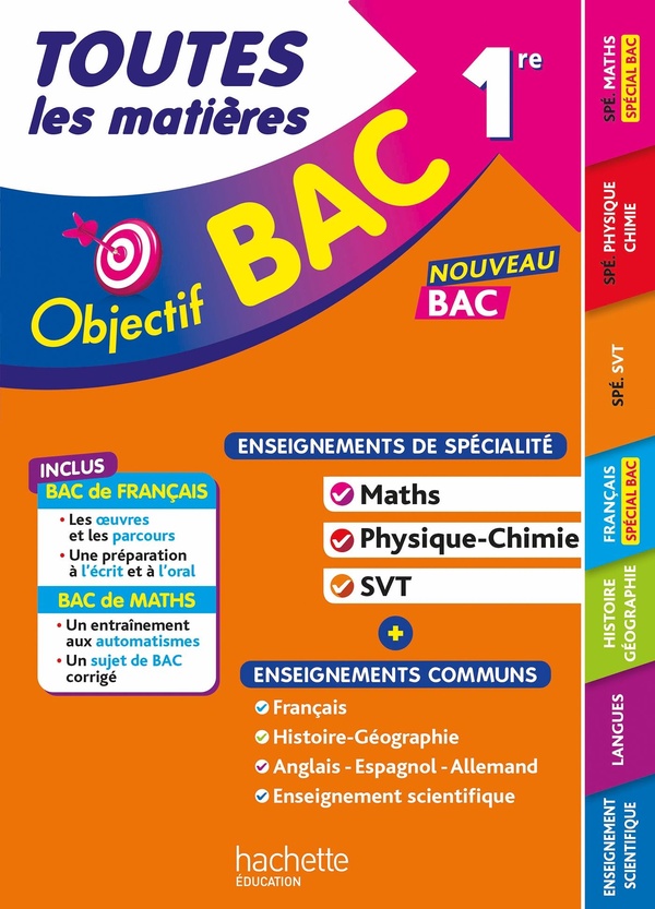 OBJECTIF BAC TLM 1RE SPE MATHS PHYSIQUE-CHIMIE SVT ENSEIGNEMENTS COMMUNS BAC 2027