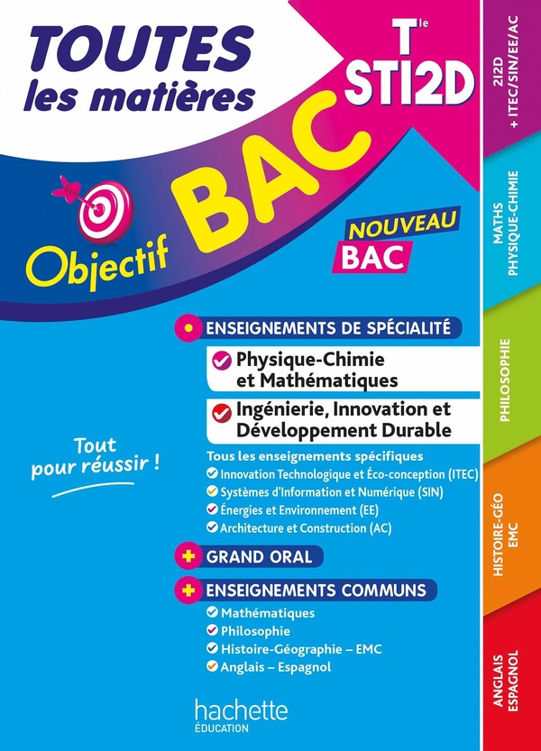 OBJECTIF BAC - TERMINALE STI2D TOUTES LES MATIERES