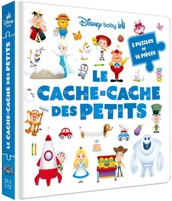 DISNEY BABY - MON GRAND LIVRE PUZZLE 16 PIECES - LE CACHE-CACHE DES PETITS