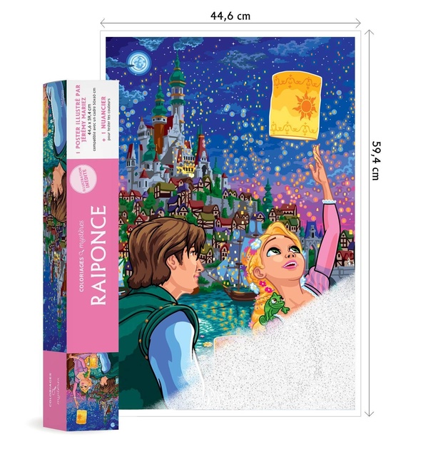 COLORIAGES MYSTERES - POSTER DISNEY RAIPONCE - COLORIE LES CHIFFRES ET DECOUVRE L'IMAGE