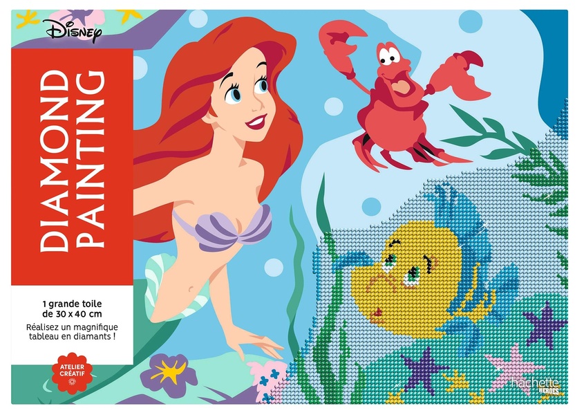 KIT DIAMOND PAINTING DISNEY OFFICIEL - LA PETITE SIRENE - REALISEZ UN MAGNIFIQUE TABLEAU EN DIAMANTS