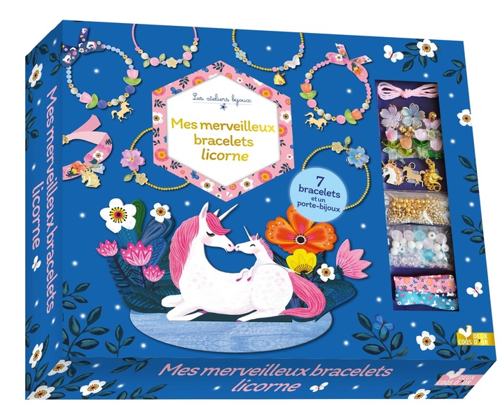 MES MERVEILLEUX BRACELETS LICORNES - COFFRET AVEC SUPPORT A BIJOUX ET ACCESSOIRES