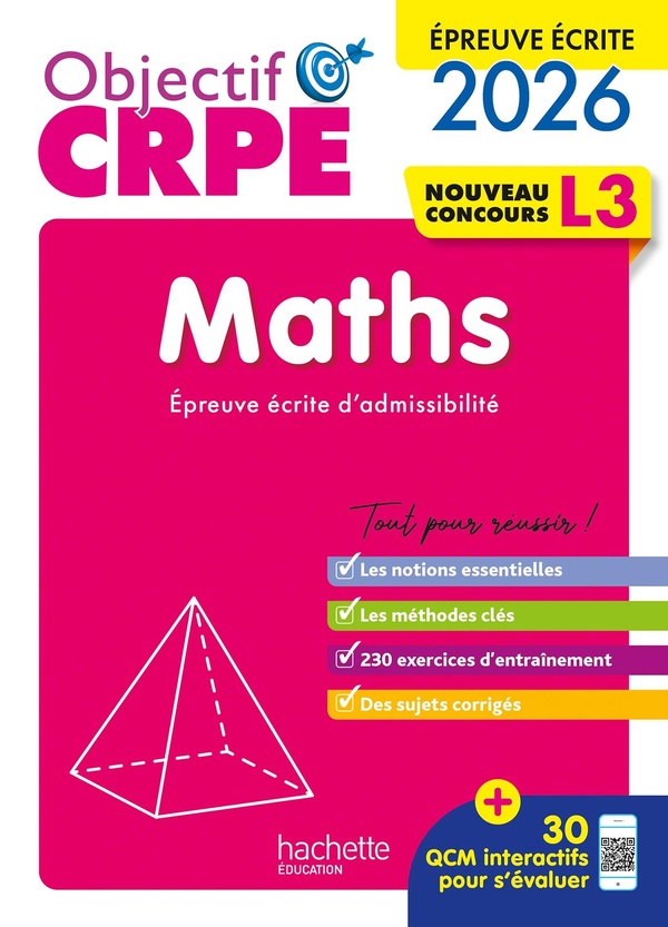 OBJECTIF CRPE 2026-2027 - MATHS - EPREUVE ECRITE D'ADMISSIBILITE L3