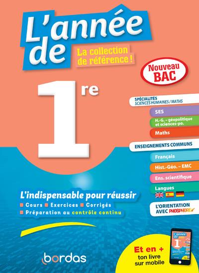 L'ANNEE DE 1RE SPECIALITES DE SCIENCES HUMAINES / MATHS + ENSEIGNEMENTS COMMUNS