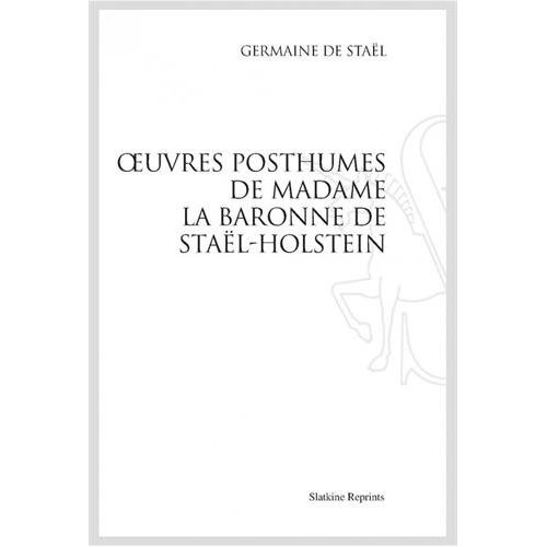 OEUVRES POSTHUMES. (1861)