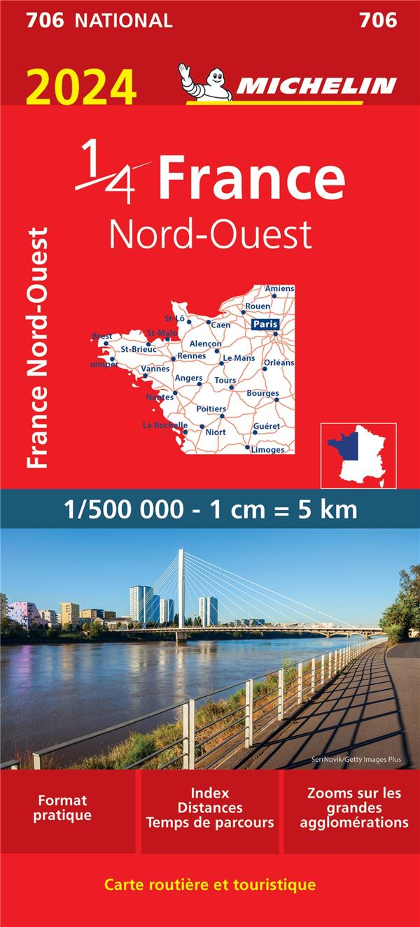CARTE FRANCE NORD-OUEST 2024 MICHELIN