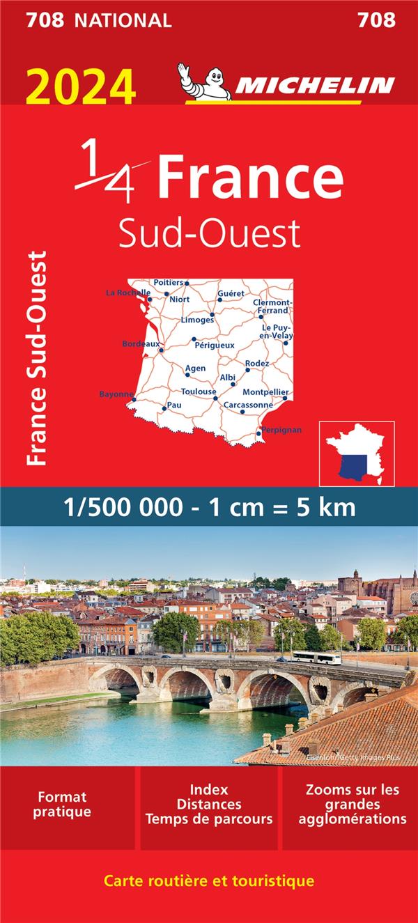CARTE FRANCE SUD-OUEST 2024 MICHELIN