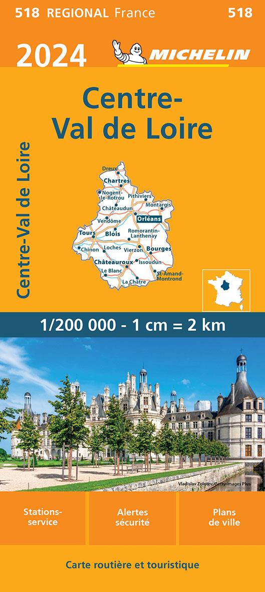 CARTE REGIONALE FRANCE - CARTE REGIONALE CENTRE - VAL DE LOIRE 2024