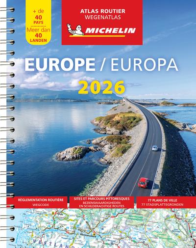 ATLAS EUROPE 2026 - ATLAS ROUTIER ET TOURISTIQUE (A4-SPIRALE)