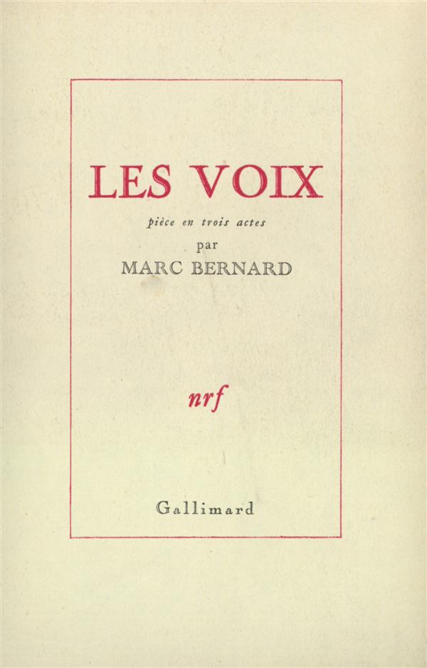 LES VOIX - PIECE EN TROIS ACTES