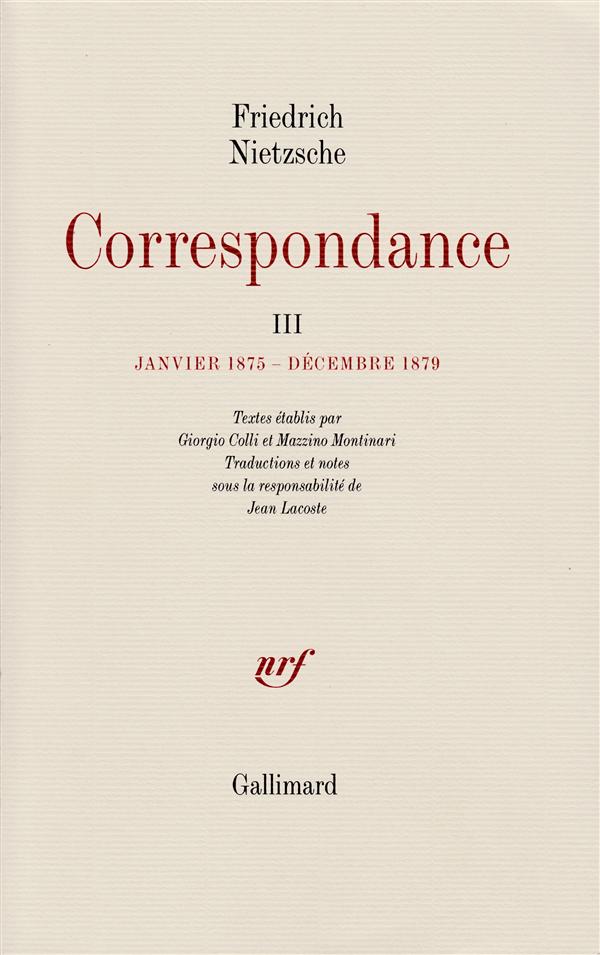 CORRESPONDANCE (TOME 3-JANVIER 1875 - DECEMBRE 1879)