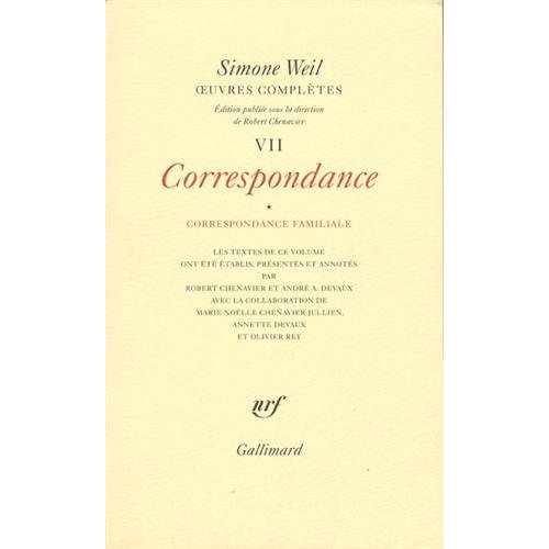 OEUVRES COMPLETES (TOME 7 VOLUME 1)-CORRESPONDANCE)