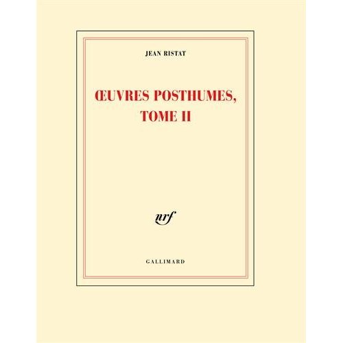 OEUVRES POSTHUMES, TOME II