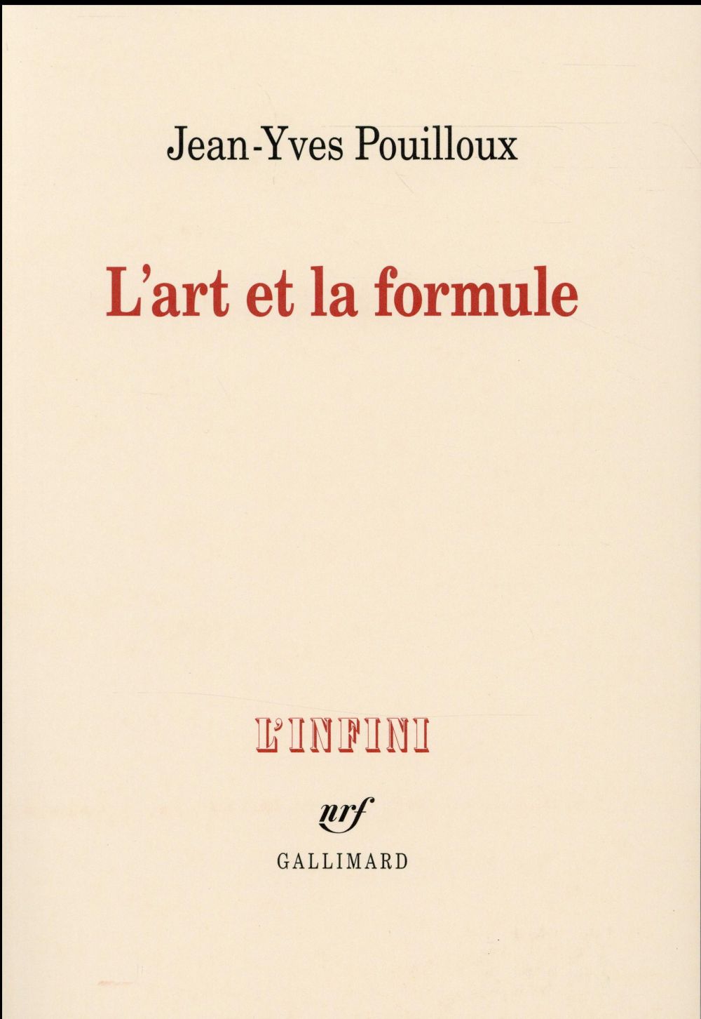 L'ART ET LA FORMULE