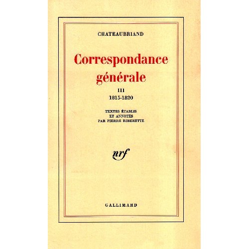 CORRESPONDANCE GENERALE - VOL03 - 1815-1820