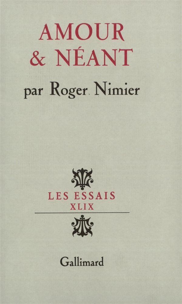 AMOUR ET NEANT