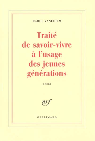 TRAITE DE SAVOIR-VIVRE A L'USAGE DES JEUNES GENERATIONS