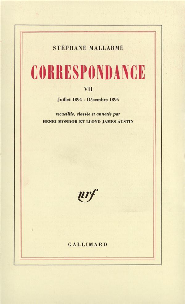 CORRESPONDANCE - VOL07 - JUILLET 1894 - DECEMBRE 1895