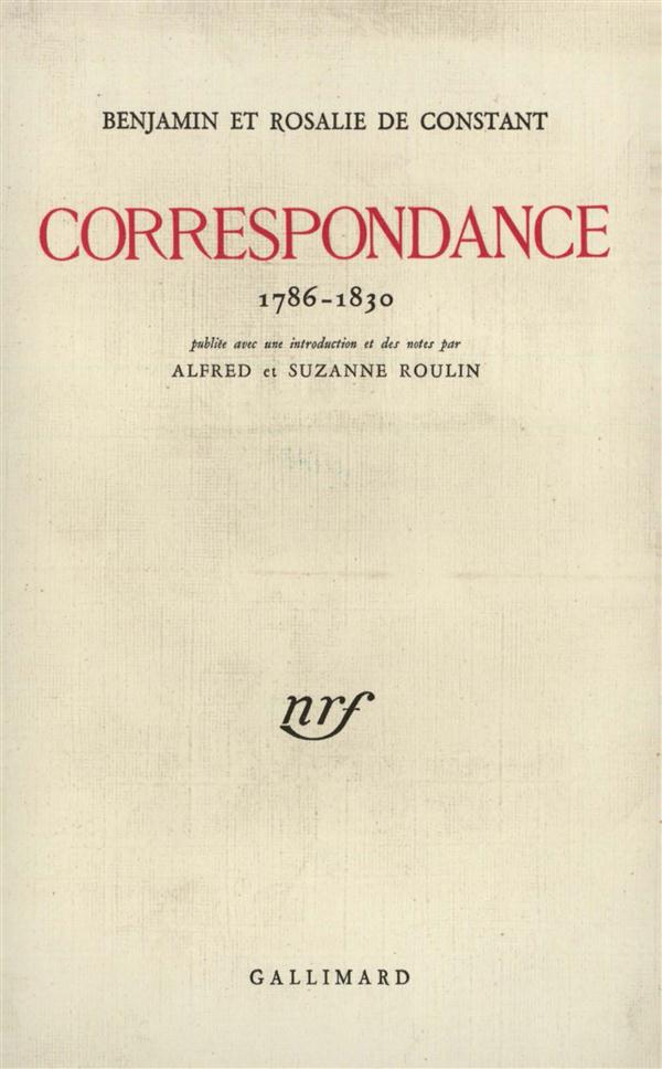 CORRESPONDANCE - (1786-1830)