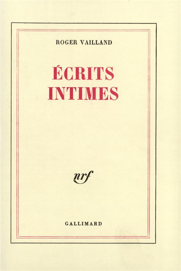 ECRITS INTIMES