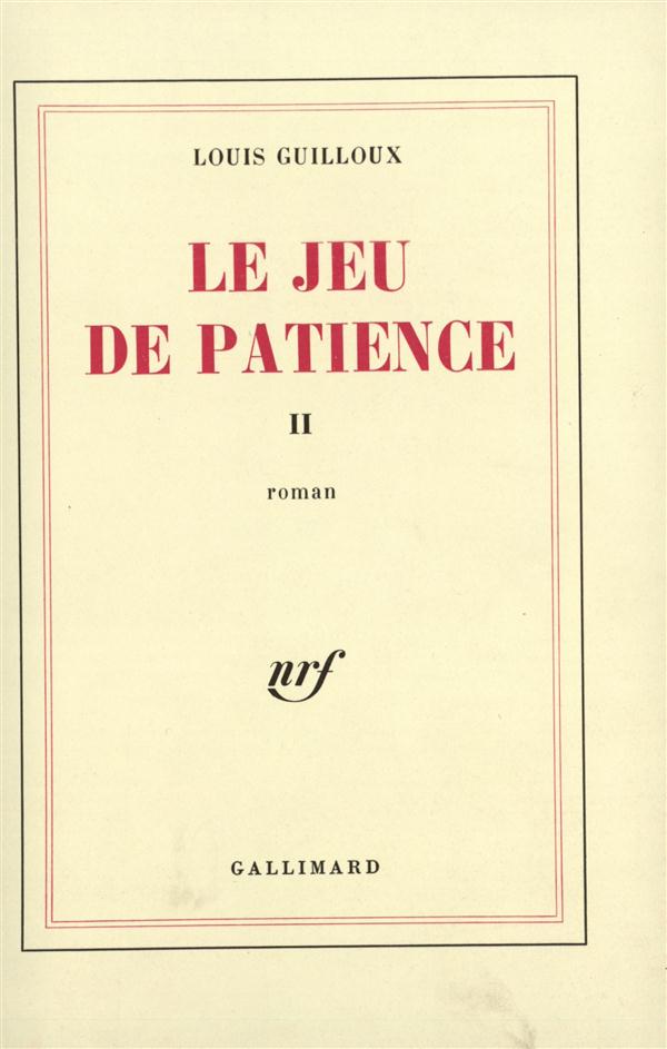 LE JEU DE PATIENCE (TOME 2)