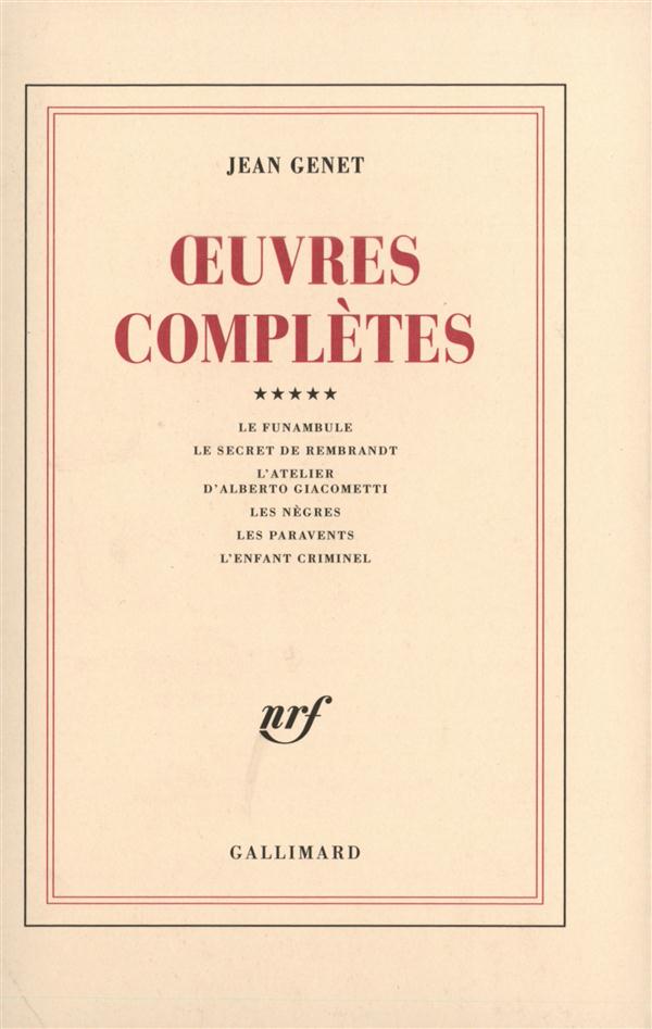 OEUVRES COMPLETES (TOME 5)