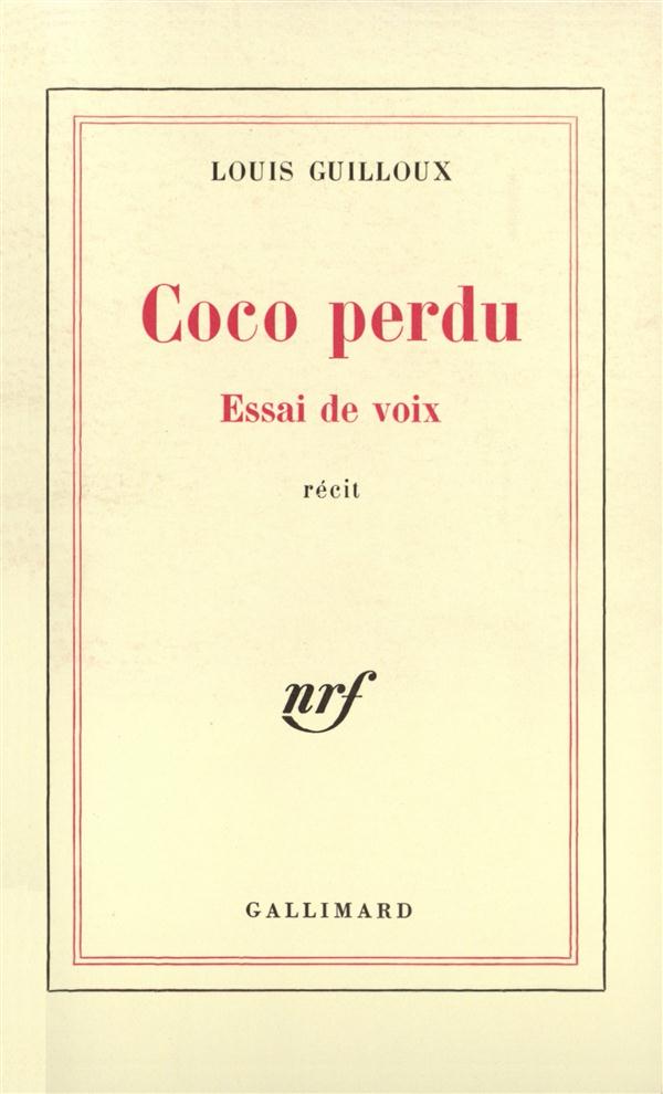 COCO PERDU - ESSAI DE VOIX