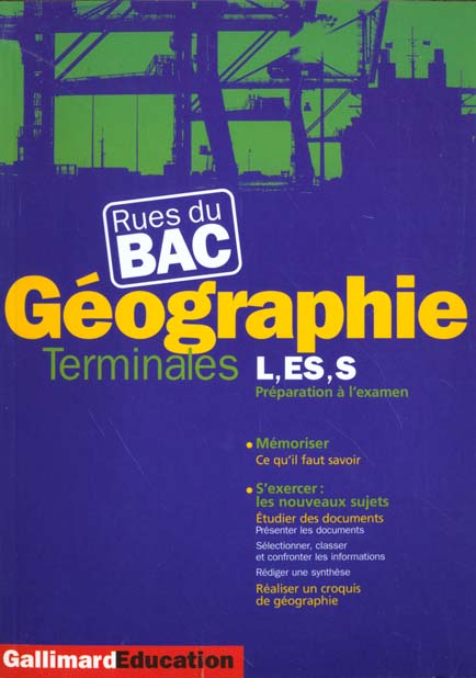 GEOGRAPHIE, TERMINALES L, ES, S