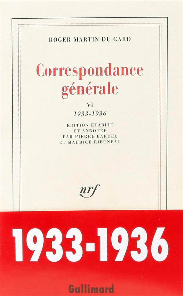 CORRESPONDANCE GENERALE - 1933-1936)