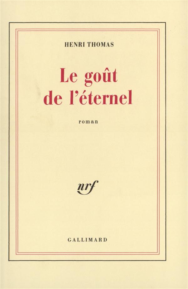 LE GOUT DE L'ETERNEL ROMAN