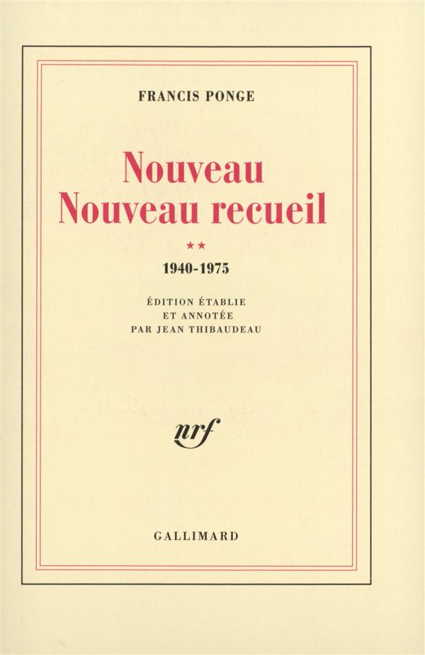 NOUVEAU NOUVEAU RECUEIL (TOME 2-1940-1975)