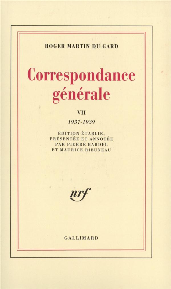 CORRESPONDANCE GENERALE (TOME 7-1937-1939)