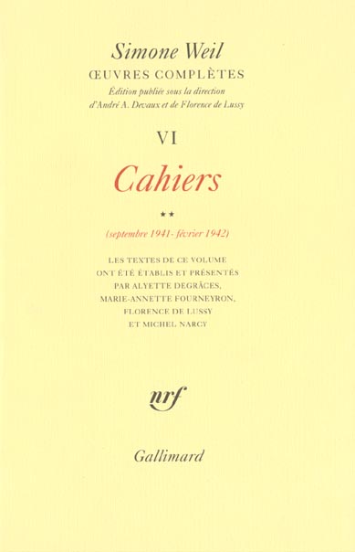 OEUVRES COMPLETES - VOL06 - CAHIERS (SEPTEMBRE 1941 - FEVRIER 1942) 2