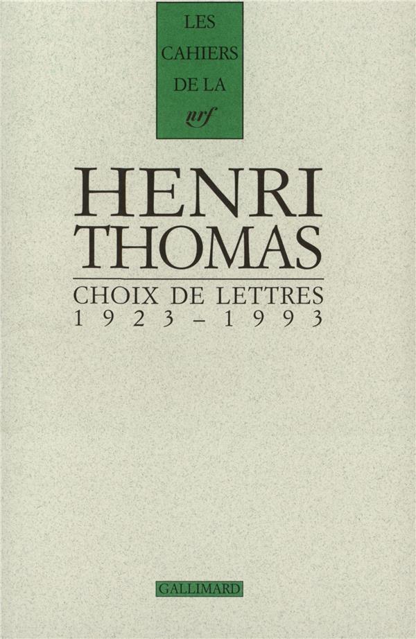 CHOIX DE LETTRES, 1923-1993 - 1923-1993)