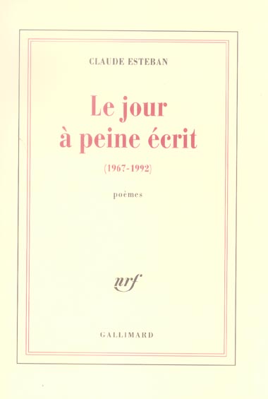 LE JOUR A PEINE ECRIT - (1967-1992)
